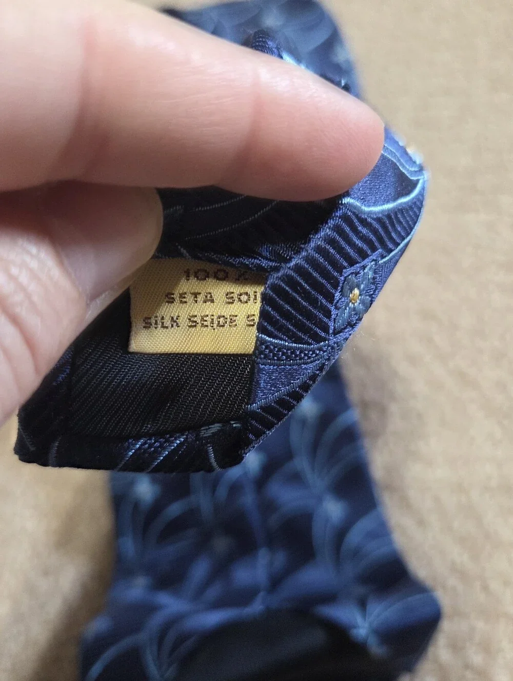 Villa Bolgheri Italia Blue Floral Print Mens Tie Silk Designer Luxury 62in Long